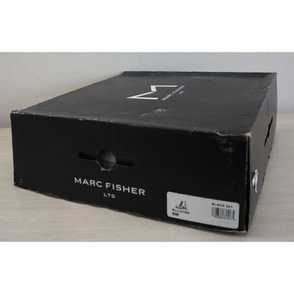 Marc Fisher LTD Women's Sz 8M Black Mllucien Leather Lug Sole Ankle Boots - Picture 7 of 8